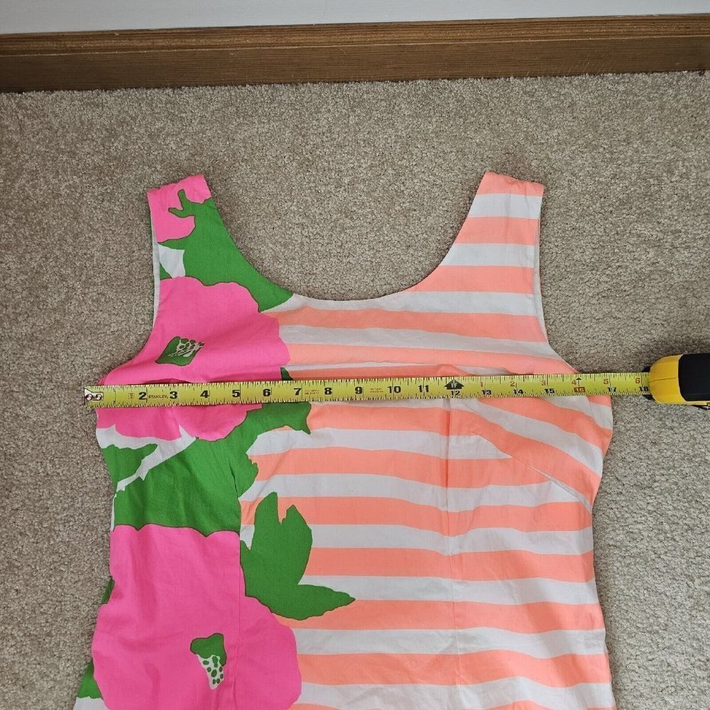 Lilly Pulitzer Sleeveless Delia Dress Sz 4 Sunrise Orange Wild Flowers Sweet Tea - Picture 9 of 10